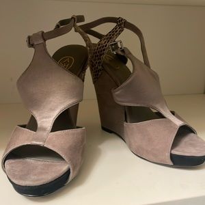 Sued and python platform heels - never worn.  New without tags.